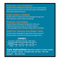 QUALITY CHOICE – Medias de Compresión de Microfibra Blancas, Talla Mediana (QC99372)