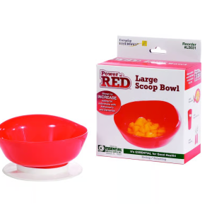 POWER OF RED – Tazón Grande con Base Antideslizante para Alzheimer y Demencia