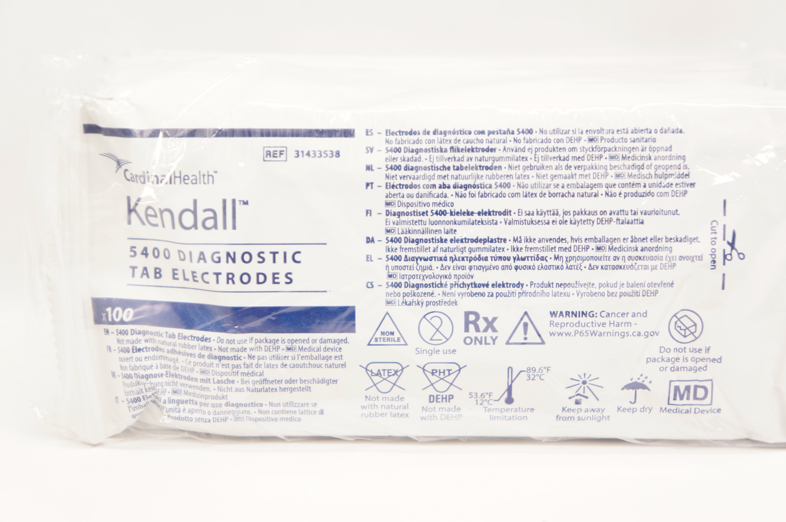 Kendall Q-TRACE™ 5400 Electrodos Diagnósticos con Pestaña (Caja de 1000)