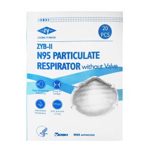 YB-11 – Mascarillas N95 Aprobadas por NIOSH para Adultos (Paquete de 20 unidades, Blancas)