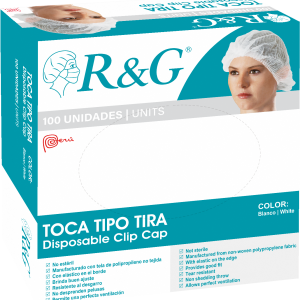 Disposable Clip Cap 20 g/m² – Gorro Desechable Tipo Clip con Doble Elástico (Paquete de 100 unidades)