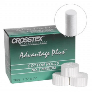 Advantage Plus – Cotton Rolls No Estériles 100% Algodón #2 medium