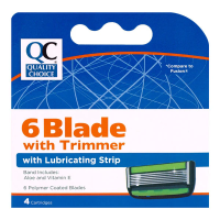 Quality Choice Six-Blade Men’s Cartridges with Trimmer – 4 ct (QC96747)