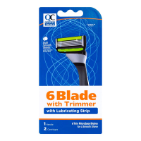 Quality Choice Six-Blade Men’s Razor System with Cartridges – 1 ct (QC96746)