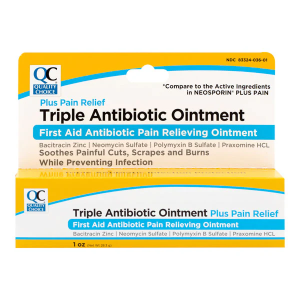 Quality Choice Triple Antibiotic Max-Strength Ointment Plus Pain Relief – 1 oz (QC94594)