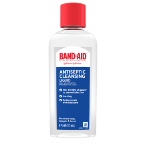 BAND-AID® Brand Antiseptic Cleansing Liquid Solution for Wounds and Pain Relief – 6 fl oz