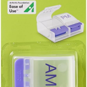 EZY DOSE – Pastillero Diario con Botón de Apertura, Doble Compartimento AM/PM