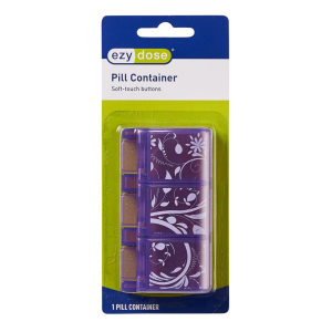 EZY DOSE – Pastillero Soft-Touch de 3 Compartimentos, Apertura Suave y Capacidad XL