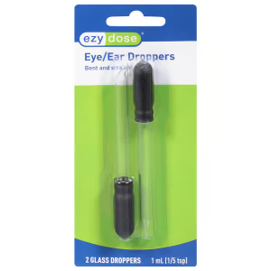 EZY DOSE – Gotero de Vidrio para Ojos y Oídos, Recto y Curvo (1 Unidad de Cada Tipo)