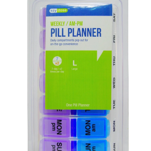 EZY DOSE – Pastillero Semanal Grande AM/PM con Compartimentos Individuales (Modelo 67010)