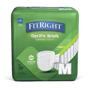 MEDLINE – Pañales Desechables FitRight OptiFit con Cierre Reajustable y Núcleo 4D-Core con Protección Antiodor