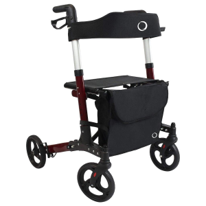 Red Rollator Walker – Vive Lightweight Rollator with Seat and Storage