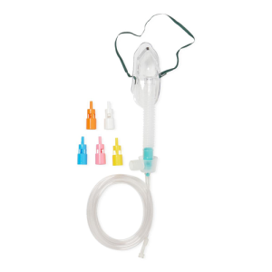 Adult Venturi Mask with Nose Clip, Color Diluters, 7' Tubing, and Standard Connectors