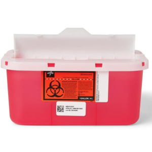 Sharps Container with Counter-Balanced Lid, Wall Mount, 1 Gallon