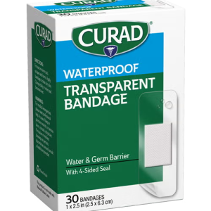 Waterproof Bandages, 1" x 2.5", 30 count